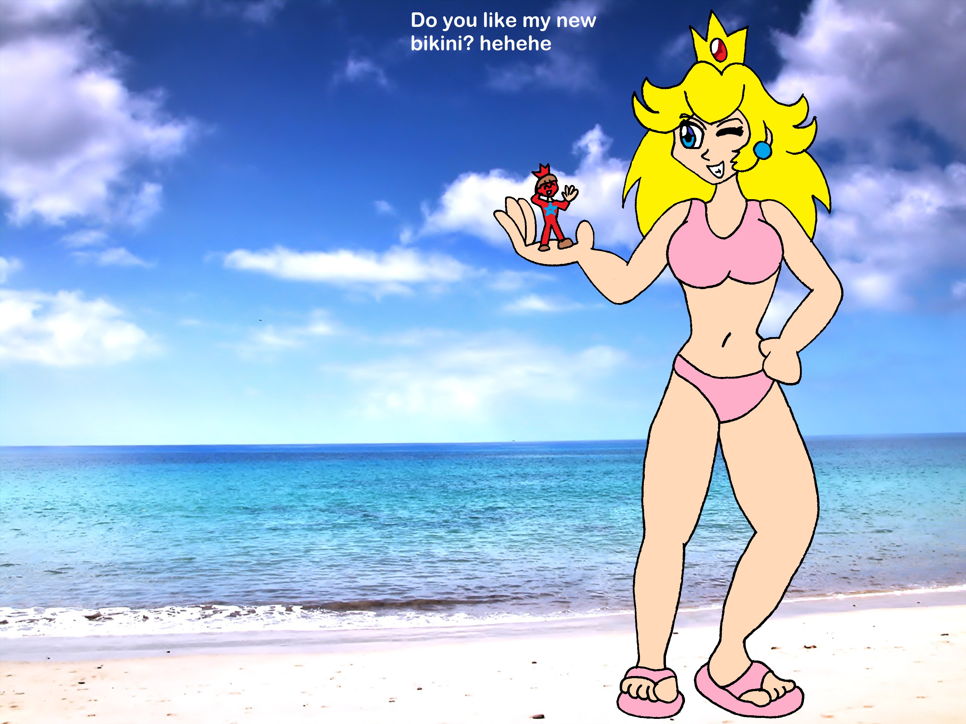 Bikini Peach at beach.